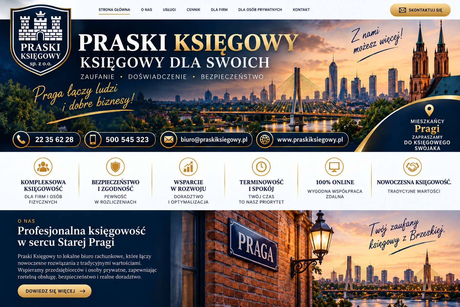 Praski Księgowy – nowoczesna strona główna